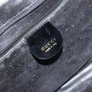 GUCCI Bamboo Hand Bag Enamel Black Gold 000 2122 0565 Auth 157337-15