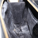 GUCCI Bamboo Hand Bag Enamel Black Gold 000 2122 0565 Auth 157337-18