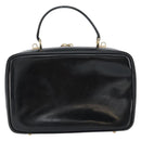 GUCCI Bamboo Hand Bag Enamel Black Gold 000 2122 0565 Auth 157337-3