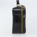 GUCCI Bamboo Hand Bag Enamel Black Gold 000 2122 0565 Auth 157337-5