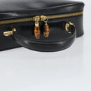 GUCCI Bamboo Hand Bag Enamel Black Gold 000 2122 0565 Auth 157337-7