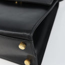 Salvatore Ferragamo Gancini Hand Bag Leather 2way Black Gold Auth 157338-9