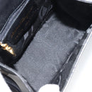 Salvatore Ferragamo Gancini Hand Bag Leather 2way Black Gold Auth 157338-11