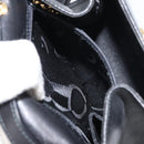 Salvatore Ferragamo Gancini Hand Bag Leather 2way Black Gold Auth 157338-22