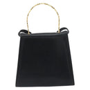 Salvatore Ferragamo Gancini Hand Bag Leather 2way Black Gold Auth 157338-2