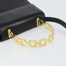 Salvatore Ferragamo Gancini Hand Bag Leather 2way Black Gold Auth 157338-7