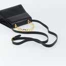 Salvatore Ferragamo Gancini Hand Bag Leather 2way Black Gold Auth 157338-8
