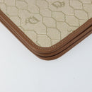 Christian Dior Honeycomb Canvas Chain Shoulder Bag PVC Beige Gold Auth 157341-11