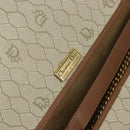 Christian Dior Honeycomb Canvas Chain Shoulder Bag PVC Beige Gold Auth 157341-16
