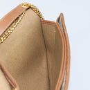 Christian Dior Honeycomb Canvas Chain Shoulder Bag PVC Beige Gold Auth 157341-18