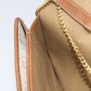 Christian Dior Honeycomb Canvas Chain Shoulder Bag PVC Beige Gold Auth 157341-19