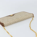 Christian Dior Honeycomb Canvas Chain Shoulder Bag PVC Beige Gold Auth 157341-6