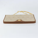 Christian Dior Honeycomb Canvas Chain Shoulder Bag PVC Beige Gold Auth 157341-9