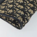 Christian Dior Trotter Canvas Shoulder Bag Navy Gold Auth 157344-11