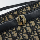 Christian Dior Trotter Canvas Shoulder Bag Navy Gold Auth 157344-14