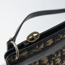 Christian Dior Trotter Canvas Shoulder Bag Navy Gold Auth 157344-15