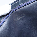 Christian Dior Trotter Canvas Shoulder Bag Navy Gold Auth 157344-16