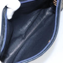 Christian Dior Trotter Canvas Shoulder Bag Navy Gold Auth 157344-17