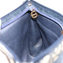 Christian Dior Trotter Canvas Shoulder Bag Navy Gold Auth 157344-18