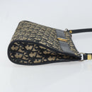 Christian Dior Trotter Canvas Shoulder Bag Navy Gold Auth 157344-4
