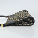 Christian Dior Trotter Canvas Shoulder Bag Navy Gold Auth 157344-5