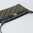 Christian Dior Trotter Canvas Shoulder Bag Navy Gold Auth 157344-6