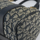 Christian Dior Trotter Canvas Mini Boston Bag Navy Gold Auth 157345-9