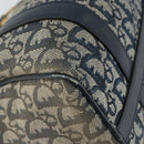 Christian Dior Trotter Canvas Mini Boston Bag Navy Gold Auth 157345-14