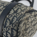 Christian Dior Trotter Canvas Mini Boston Bag Navy Gold Auth 157345-15