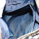 Christian Dior Trotter Canvas Mini Boston Bag Navy Gold Auth 157345-23