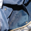 Christian Dior Trotter Canvas Mini Boston Bag Navy Gold Auth 157345-11