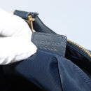 Christian Dior Trotter Canvas Mini Boston Bag Navy Gold Auth 157345-12