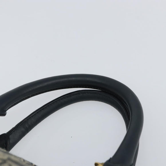 Christian Dior Trotter Canvas Mini Boston Bag Navy Gold Auth 157345