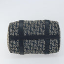 Christian Dior Trotter Canvas Mini Boston Bag Navy Gold Auth 157345-5
