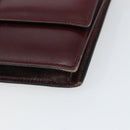 CELINE Macadam Horsebit Shoulder Bag Leather Bordeaux Gold Auth 157361-9