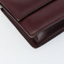 CELINE Macadam Horsebit Shoulder Bag Leather Bordeaux Gold Auth 157361-14