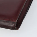 CELINE Macadam Horsebit Shoulder Bag Leather Bordeaux Gold Auth 157361-15