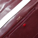 CELINE Macadam Horsebit Shoulder Bag Leather Bordeaux Gold Auth 157361-18