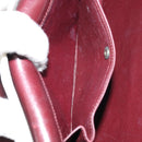 CELINE Macadam Horsebit Shoulder Bag Leather Bordeaux Gold Auth 157361-12