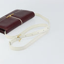 CELINE Macadam Horsebit Shoulder Bag Leather Bordeaux Gold Auth 157361-7