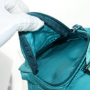 PRADA Backpack Nylon Turquoise Blue Silver Auth 157362V-22