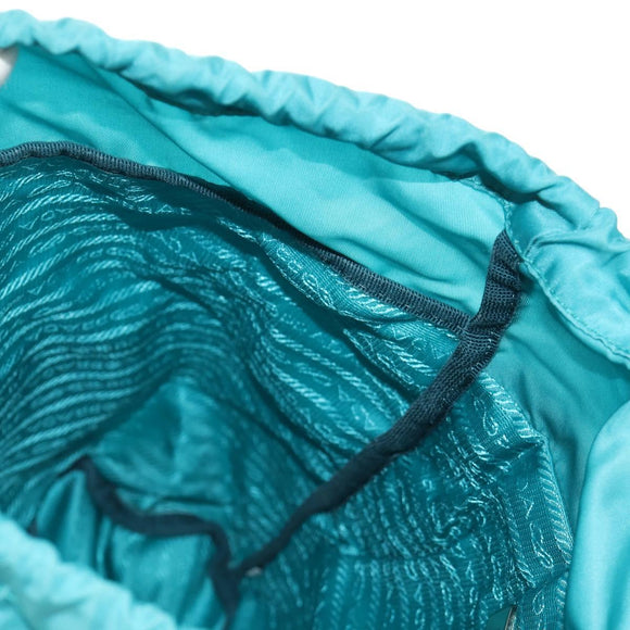 PRADA Backpack Nylon Turquoise Blue Silver Auth 157362V