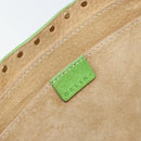CELINE Boogie Bag Suede Gold Light green Auth 157363-17