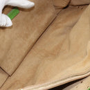 CELINE Boogie Bag Suede Gold Light green Auth 157363-10