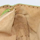 CELINE Boogie Bag Suede Gold Light green Auth 157363-19