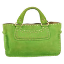 CELINE Boogie Bag Suede Gold Light green Auth 157363-13