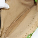 CELINE Boogie Bag Suede Gold Light green Auth 157363-11