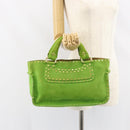 CELINE Boogie Bag Suede Gold Light green Auth 157363-23