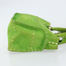 CELINE Boogie Bag Suede Gold Light green Auth 157363-3