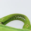 CELINE Boogie Bag Suede Gold Light green Auth 157363-8